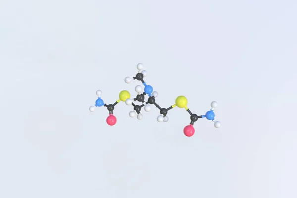 Cartap molecule. Isolated molecular model. 3D rendering — Stock Photo, Image