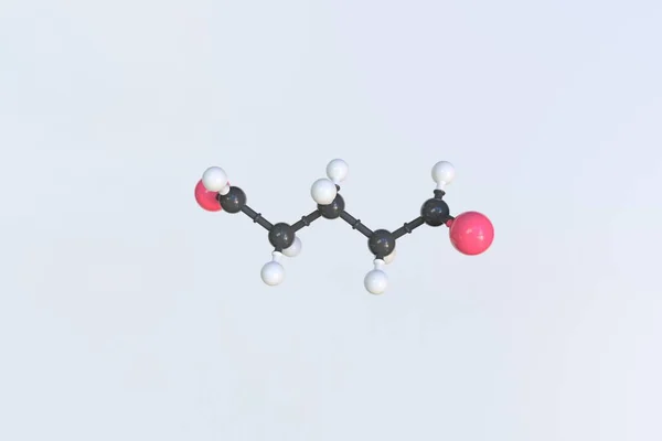 Молекула глутаральдегіду, ізольована молекулярна модель. 3D візуалізація — стокове фото