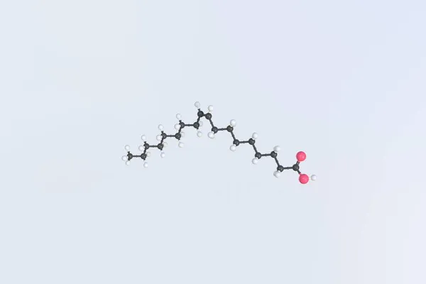 Molécula de ácido oleico feita com bolas, modelo molecular científico. Renderização 3D — Fotografia de Stock