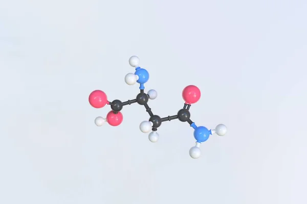 アスパラギン酸分子。分離分子モデル。3Dレンダリング — ストック写真