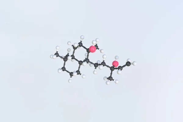 Molécula de Sclareol hecha con bolas, modelo molecular científico. Renderizado 3D —  Fotos de Stock