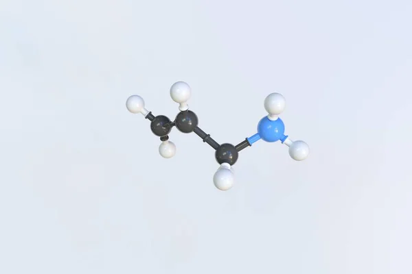 Molécula de alilamina. Modelo molecular aislado. Renderizado 3D —  Fotos de Stock