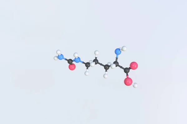 Molekuła cytruliny, odizolowany model molekularny. Renderowanie 3D — Zdjęcie stockowe