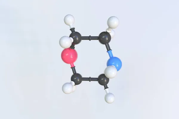 모르핀 분자, 고립된 분자 모델. 3D 렌더링 — 스톡 사진