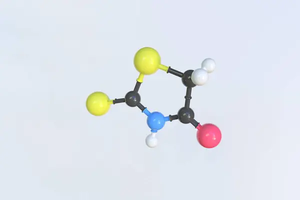 Molécule de rhodanine, modèle moléculaire isolé. rendu 3D — Photo