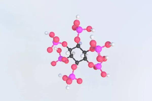 Молекула фитокислоты, научная молекулярная модель, трехмерная анимация — стоковое фото
