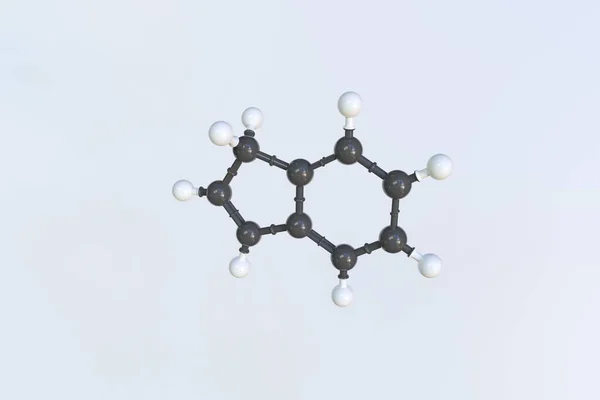 Indene molekula, vědecký molekulární model, smyčková 3D animace — Stock fotografie