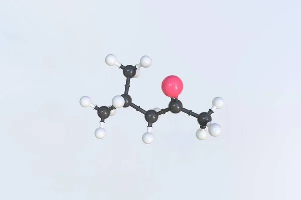 Molekuła ketonowa metylu izobutylowego, naukowy model molekularny, pętla animacji 3d — Zdjęcie stockowe