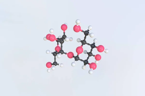 用球制成的麦芽糖分子，分离的分子模型。3D渲染 — 图库照片