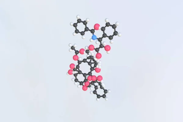 Molécula de Paclitaxel. Modelo molecular aislado, renderizado 3D —  Fotos de Stock