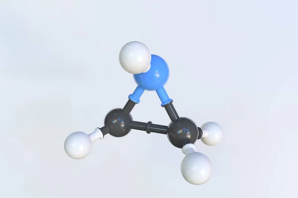 Полиэтиленовая молекула, сделанная из шариков, изолированная молекулярная модель. 3D рендеринг — стоковое фото