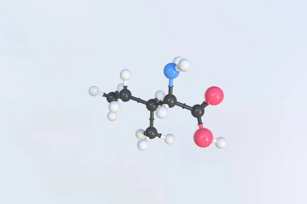 Molecola di isoleucina realizzata con palline, modello molecolare scientifico. Rendering 3D — Foto Stock