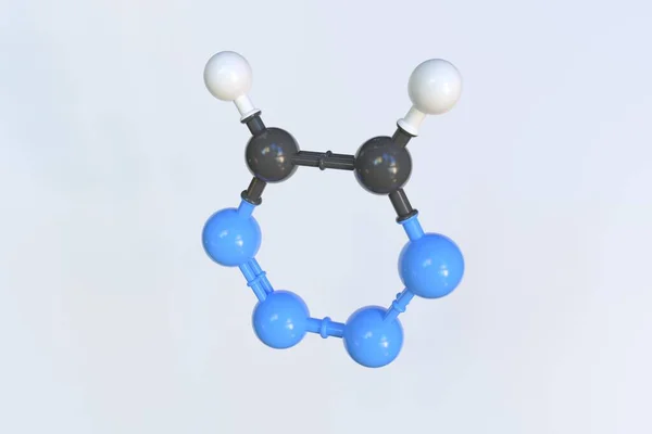 Tetrazine molekülü, izole edilmiş moleküler model. 3B görüntüleme — Stok fotoğraf