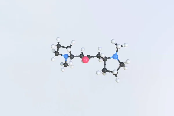 Molekula cuscohygrine vyrobená z kuliček, izolovaný molekulární model. 3D vykreslování — Stock fotografie