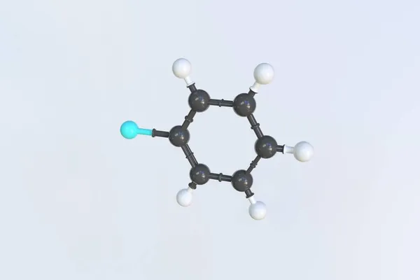 Molécule de phényllithium faite avec des boules, modèle moléculaire isolé. rendu 3D — Photo