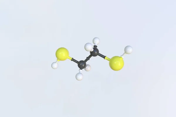 Molekül aus 1,2-Ethandithiol, isoliertes molekulares Modell. 3D-Rendering — Stockfoto