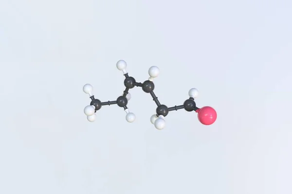 Cis-3-molécula hexenal feita com bolas, modelo molecular isolado. Renderização 3D — Fotografia de Stock