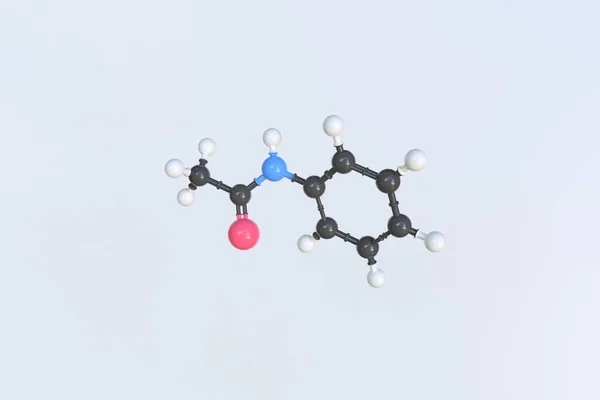 Acetanilidemolecuul, geïsoleerd moleculair model. 3D-weergave — Stockfoto