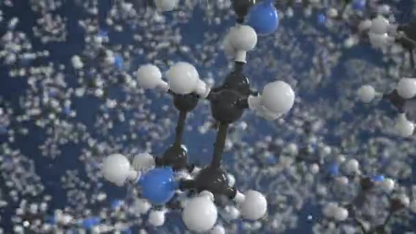 Μόριο πιπεριδίνης, απομονωμένο μοριακό μοντέλο. Looping 3D animation ή φόντο κίνησης — Αρχείο Βίντεο