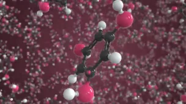 Phloroglucinol molecule made with balls, scientific molecular model. Looping 3D animation or motion background — Stock Video