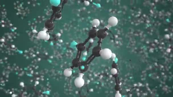 Molécula de fenillitio hecha con bolas, modelo molecular aislado. Looping animación en 3D o fondo de movimiento — Vídeo de stock