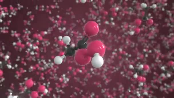 Peroxiättiksyramolekyl gjord med bollar, vetenskaplig molekylär modell. Looping 3D-animering eller rörelse bakgrund — Stockvideo