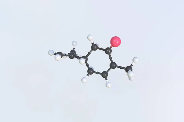 Молекула Карвона, научная молекулярная модель, трехмерная анимация — стоковое фото