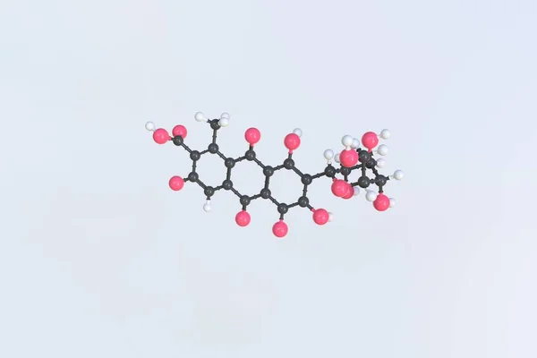 Carminic acid molecule, isolated molecular model. 3D rendering — Stock Photo, Image