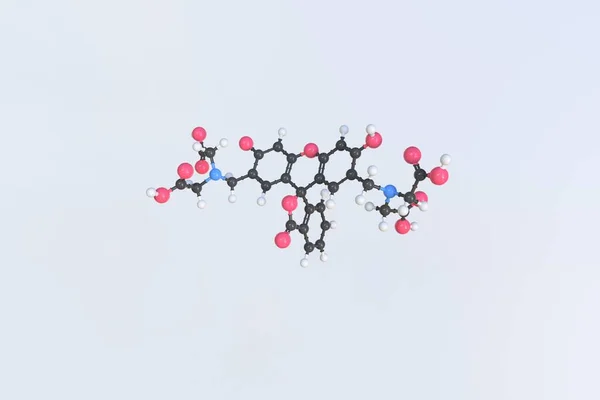 Molécula de calceína, modelo molecular aislado. Renderizado 3D —  Fotos de Stock