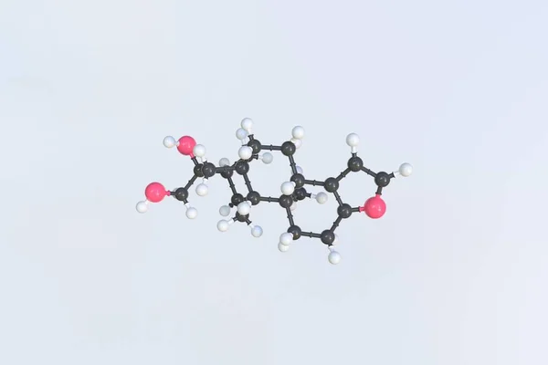 Cafestol分子。分离分子模型。3D渲染 — 图库照片