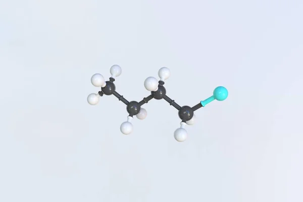 丁基锂分子，分离分子模型。3D渲染 — 图库照片