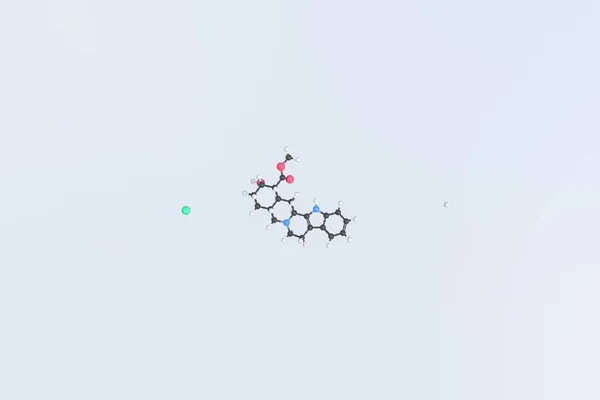 Yohimbine hydrochloride μόριο, απομονωμένο μοριακό μοντέλο. 3D απόδοση — Φωτογραφία Αρχείου