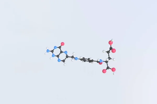 Vitamin m molekülü, izole edilmiş moleküler model. 3B görüntüleme — Stok fotoğraf