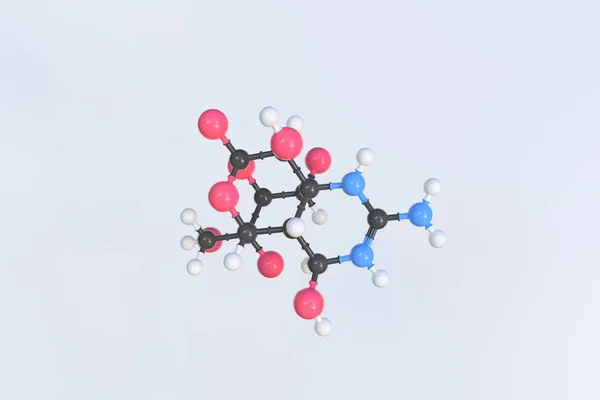 Молекула тетродотоксина, изолированная молекулярная модель. 3D рендеринг — стоковое фото