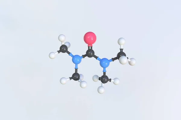 Molécule de tétraméthylurée fabriquée avec des boules, modèle moléculaire scientifique. rendu 3D — Photo