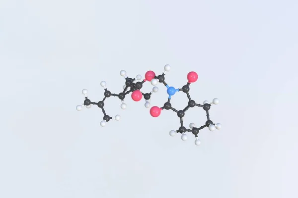 Molecule of tetramethrin, isolated molecular model. 3D rendering — Stock Photo, Image