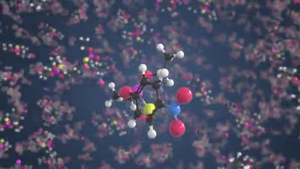 Μόριο παραθείου, απομονωμένο μοριακό μοντέλο. Looping 3D animation ή φόντο κίνησης — Αρχείο Βίντεο