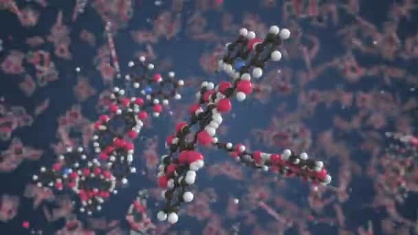 Molécule de Paclitaxel. Modèle moléculaire isolé, animation 3D en boucle ou arrière-plan de mouvement — Video