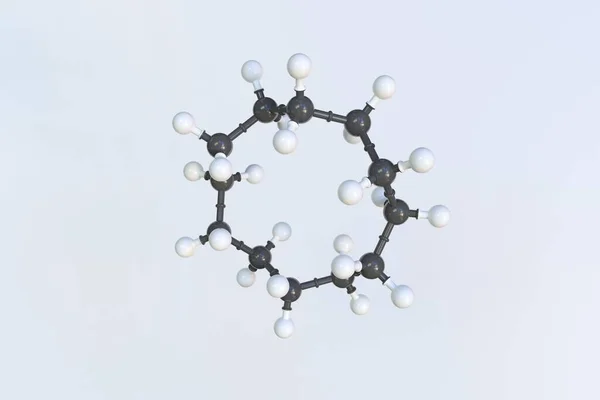 Cyclododecane molecule, scientific molecular model, looping 3d animation — Stock Photo, Image