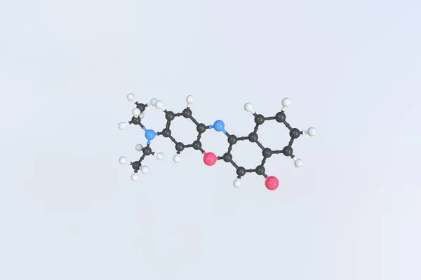 Nílusi vörös, izolált molekulamodell molekulája. 3D renderelés — Stock Fotó