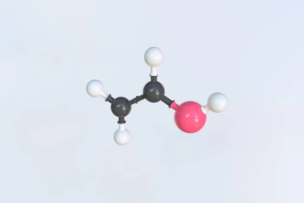 Molécula de álcool polivinílico, modelo molecular isolado. Renderização 3D — Fotografia de Stock