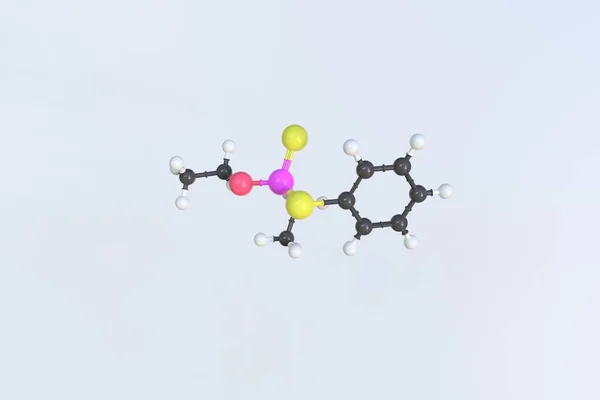 Molécula de Fonofos, modelo molecular científico, animación 3d looping — Foto de Stock