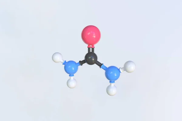 尿素分子。分离分子模型。3D渲染 — 图库照片