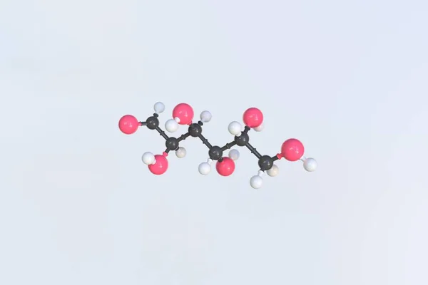 Galactose molekülü, bilimsel moleküler model, döngü 3 boyutlu animasyon — Stok fotoğraf