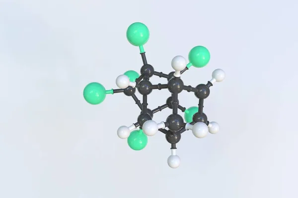 알드린 분자, 고립된 분자 모델. 3D 렌더링 — 스톡 사진
