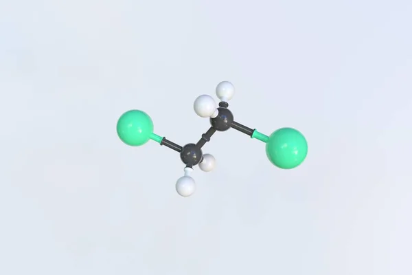 Molécula de 1,2-dibromoetano. Modelo molecular isolado. Renderização 3D — Fotografia de Stock
