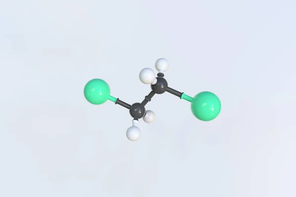 Cząsteczka 1,2-dibromoetanu. Odizolowany model molekularny. Renderowanie 3D — Zdjęcie stockowe