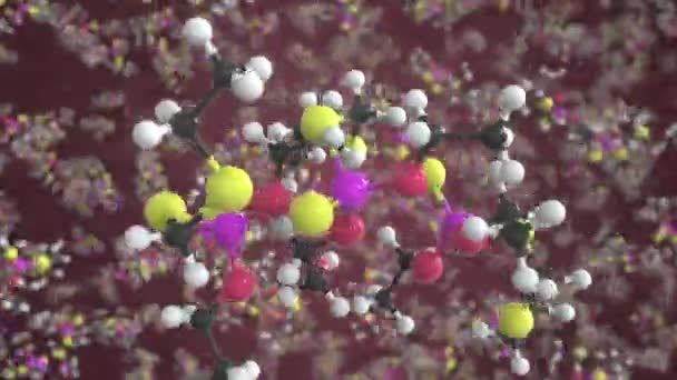 Молекула фората, изолированная молекулярная модель. Цикл 3D анимации или движения фона — стоковое видео