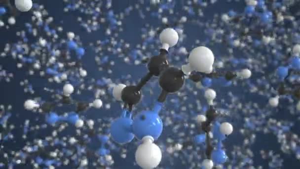 Pyrazole molecule made with balls, isolated molecular model. Looping 3D animation or motion background — Stock Video