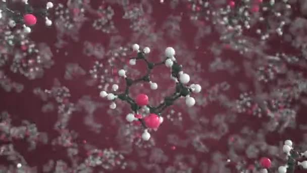 Molekula pyrethrinu, izolovaný molekulární model. Smyčka 3D animace nebo pozadí pohybu — Stock video